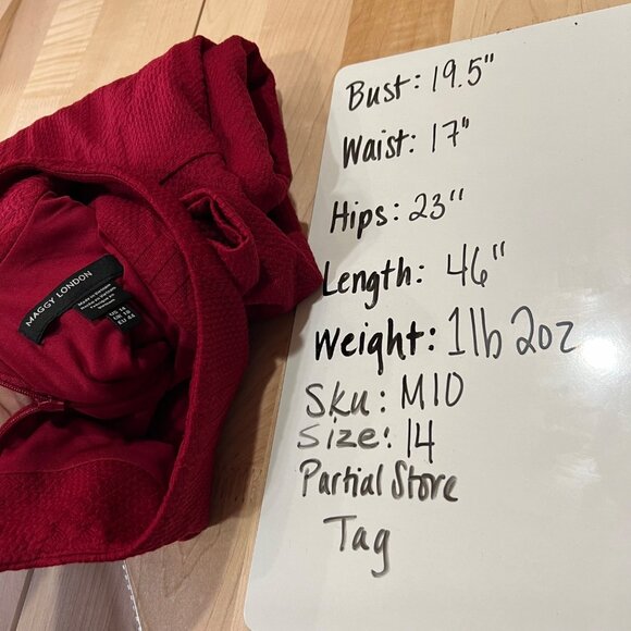 Maggy London A-Line Sleeveless Mock Neck Dress Red Size 14 NWOT - Picture 11 of 11